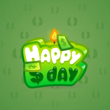 B-Day Candle, модель Payday, фон Shamrock Green
