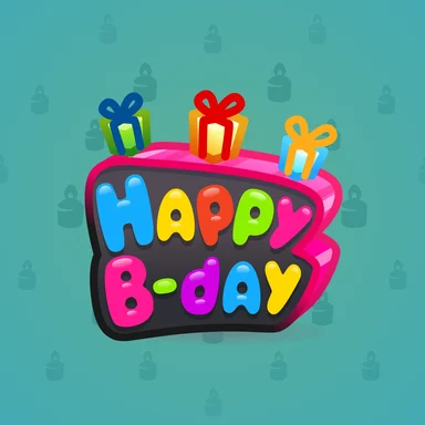 B-Day Candle, модель Small Gifts, фон Aquamarine