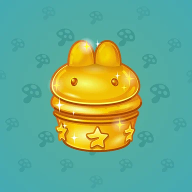 Bunny Muffin, модель Gold, фон Aquamarine