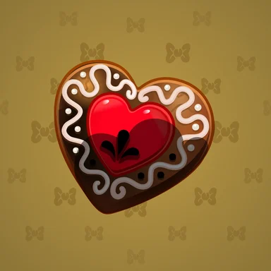 Cookie Heart, модель Toasted, фон Satin Gold