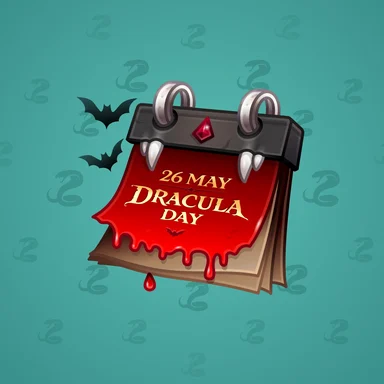 Desk Calendar, модель Count Dracula, фон Turquoise