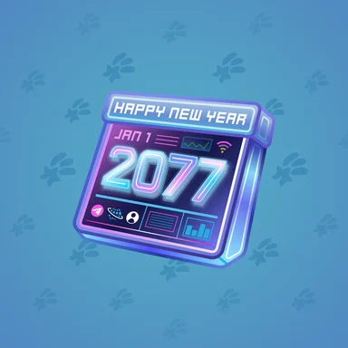 Desk Calendar, модель Cyberpunk, фон Sky Blue