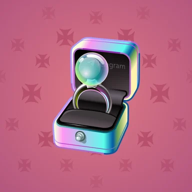 Diamond Ring, модель Bubble Burst, фон Raspberry