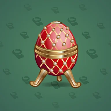 Easter Egg, модель Faberge, фон Gunship Green