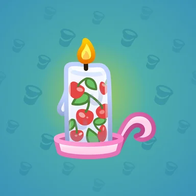 Eternal Candle, модель Cherry Burn, фон Pacific Cyan