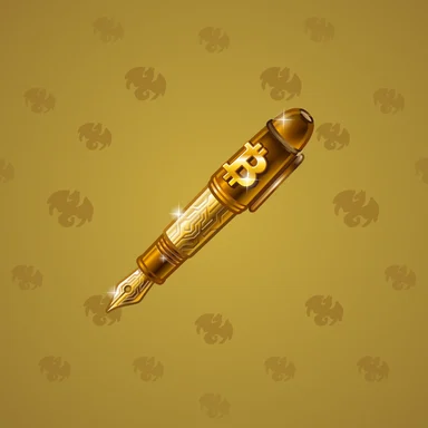 Fine Pen, модель Coin Mint, фон Pure Gold