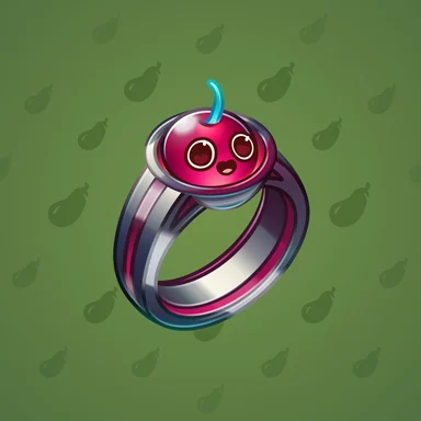 Gem Signet, модель Hot Cherry, фон Camo Green