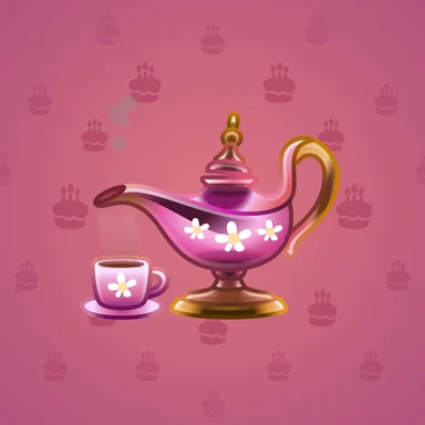 Genie Lamp, модель Tea Time, фон Raspberry