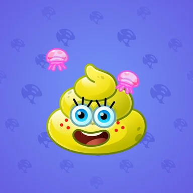 Happy Brownie, модель Sponge Boi, фон Neon Blue