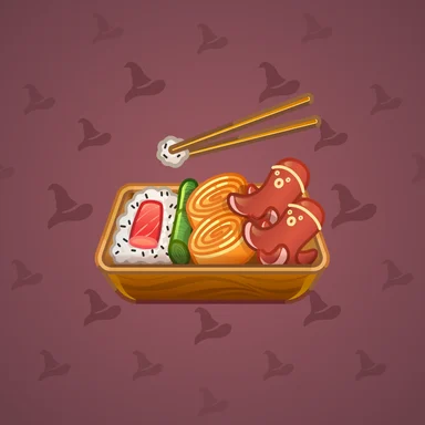 Instant Ramen, модель Bento, фон Burgundy