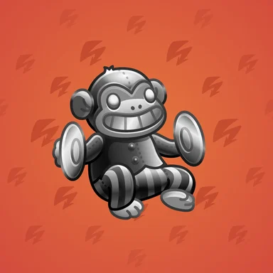 Jolly Chimp, модель Silverback, фон Tomato