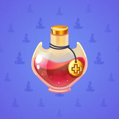 Love Potion, модель Healing Potion, фон Neon Blue