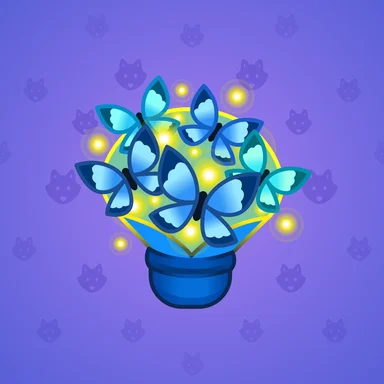 Lush Bouquet, модель Butterflies, фон Electric Indigo