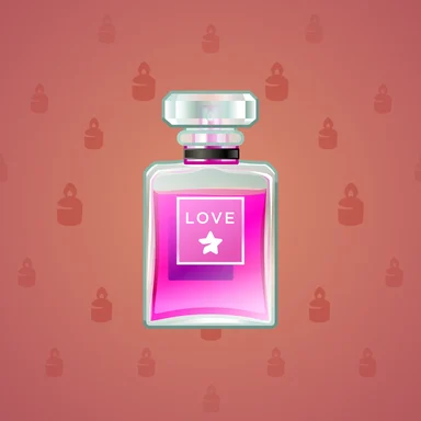 Perfume Bottle, модель LoveSpritz, фон Strawberry