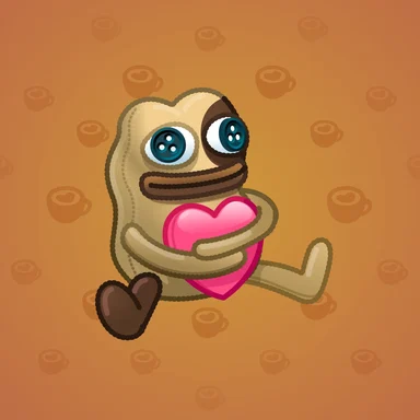 Plush Pepe, модель Puppy Pug, фон Orange