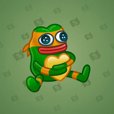 Plush Pepe, модель Ninja Mike, фон Pistachio