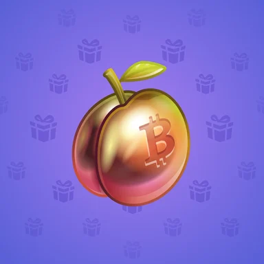 Precious Peach, модель Crypto Orange, фон Electric Indigo