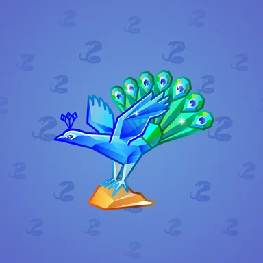 Rare Bird, модель Royal Pavo, фон Navy Blue
