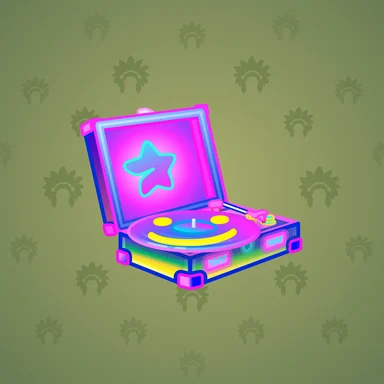 Record Player, модель Broken Record, фон Khaki Green