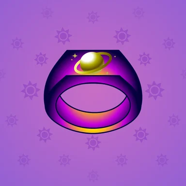 Signet Ring, модель Saturn Ring, фон Electric Purple