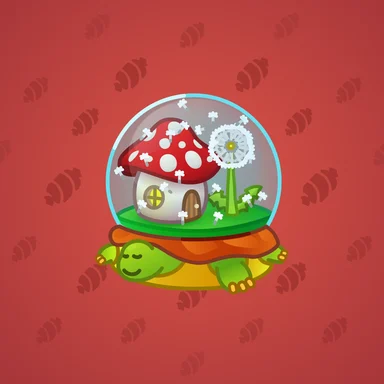 Snow Globe, модель Smurf Cabin, фон Carmine