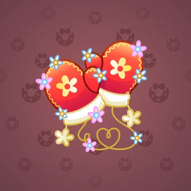 Snow Mittens, модель In Bloom, фон Burgundy