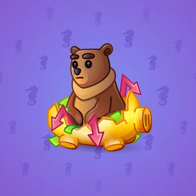 Spring Basket, модель Bear Market, фон Cyberpunk