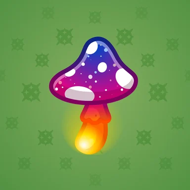 Spy Agaric, модель Sunset Glow, фон Shamrock Green