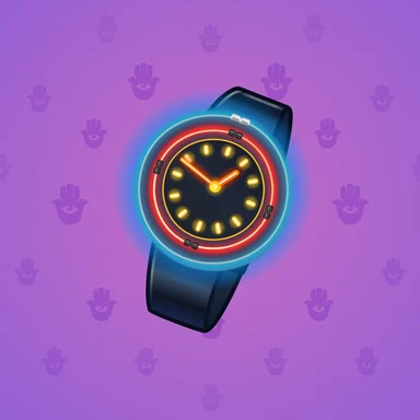 Swiss Watch, модель The Grid, фон Electric Purple