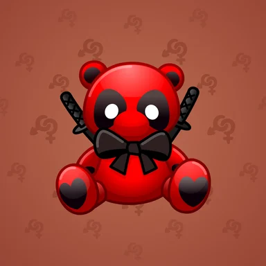Toy Bear, модель Deadpool, фон Chestnut