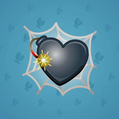 Trapped Heart, модель Love Bomb, фон Azure Blue