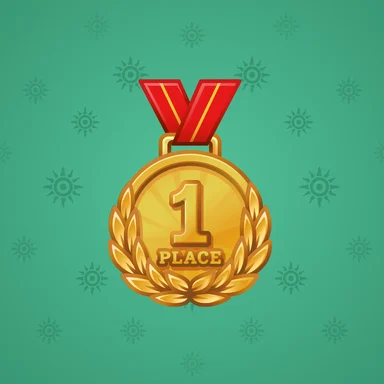Victory Medal, модель Gold, фон Jade Green