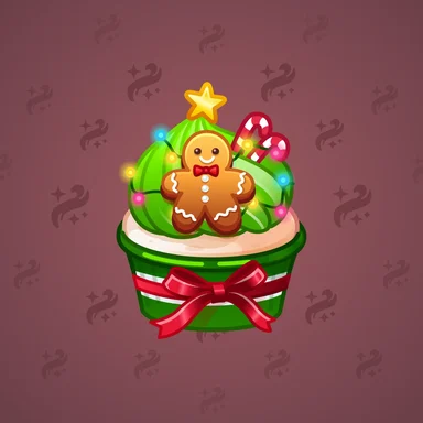 Whip Cupcake, модель Christmas, фон Burgundy