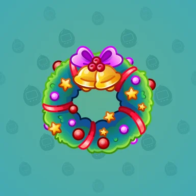 Winter Wreath, модель Black Kitty, фон Aquamarine