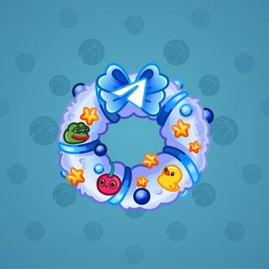 Winter Wreath, модель Telegram, фон Azure Blue