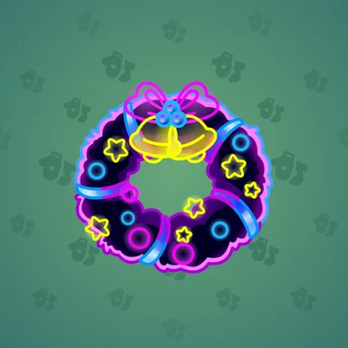 Winter Wreath, модель Neon Sign, фон Pine Green