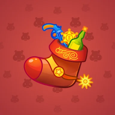 Xmas Stocking, модель Cowboy, фон Carmine